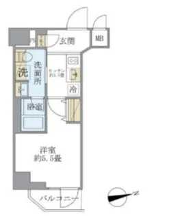 プラッツ旗の台【3階】の間取り