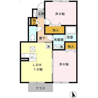 レディエンス陵東 A【1階】の間取り