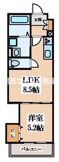 クリエオーレ菱江II【1階】の間取り