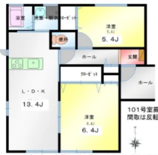 ヘルシーハイツII【1階】の間取り