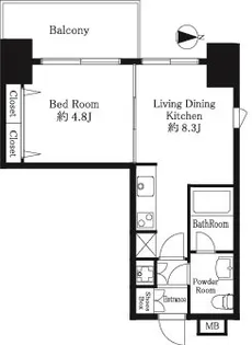 プレミアム・コート御徒町【3階】の間取り