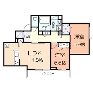 ドムスベルウッド【0】【2階】の間取り