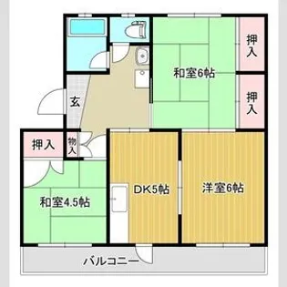 コーポラス霞B棟【4階】の間取り