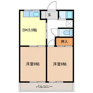 コーポゆずき【1階】の間取り