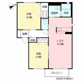 KMコート B棟【2階】の間取り