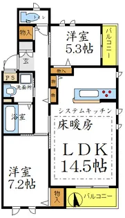 マストコート南桜塚E棟【2階】の間取り