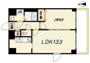 グランドール和泉【6階】の間取り