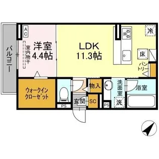 D crest 草薙2丁目【1階】の間取り