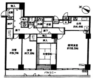 スカイシティ南砂【27階】の間取り