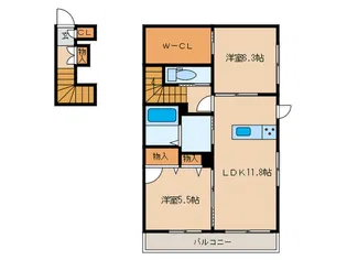 ディガッセ府中【2階】の間取り
