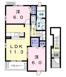 愛知県名古屋市緑区桶狭間森前【アパート】の間取り