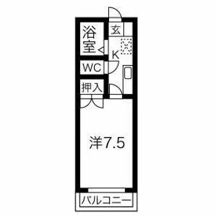 サンピュアK【1階】の間取り