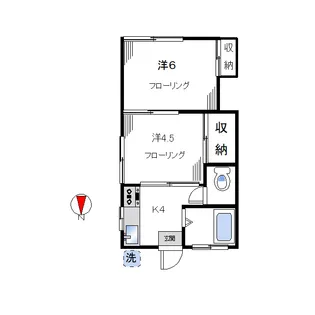 原アパート【2階】の間取り