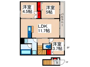 tomatoIII B棟【2階】の間取り