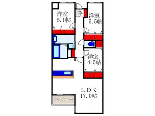 GRAND STEADY桜の町【1階】の間取り