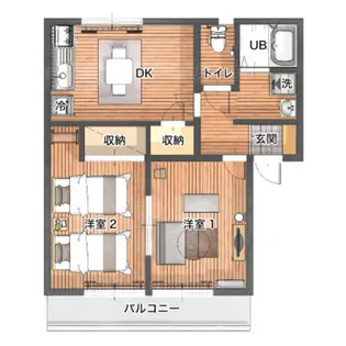 ファーニッシュド・ステイ安曇野市穂高【1階】の間取り