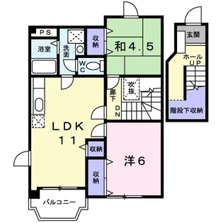 ニューロイヤル1番館【2階】の間取り