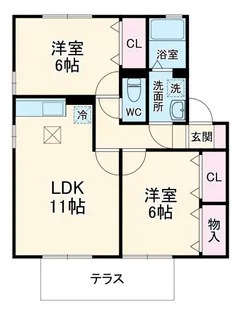山梨県甲府市上今井町【アパート】の間取り