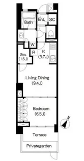 Brillia ist 三軒茶屋 ブラッサムテラス【1階】の間取り