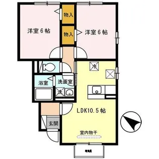 ハイツ ラポルテ A棟【1階】の間取り