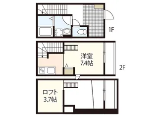 リノリノアパートメント廿日市D【1階】の間取り