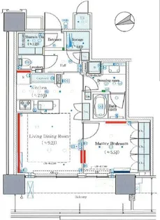 パークシティ中央湊ザタワー【9階】の間取り