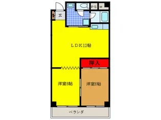 コンフォ-ル見浪【4階】の間取り