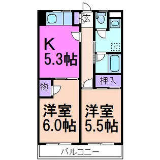 栃木県鹿沼市戸張町【マンション】の間取り