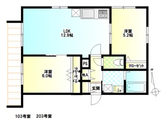 シオン十間坂【1階】の間取り