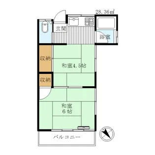 閑々荘【2階】の間取り