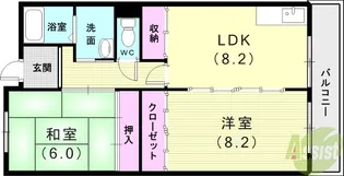 メゾン3桑原【1階】の間取り