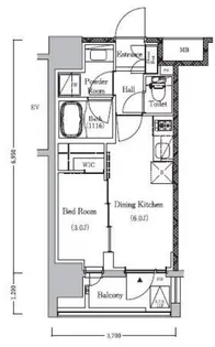 プライマルイプセ池尻大橋【8階】の間取り