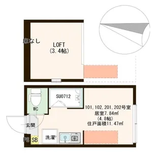 東京都板橋区稲荷台【アパート】の間取り