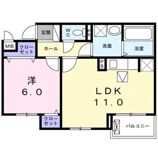 レイアフォレストIV【1階】の間取り