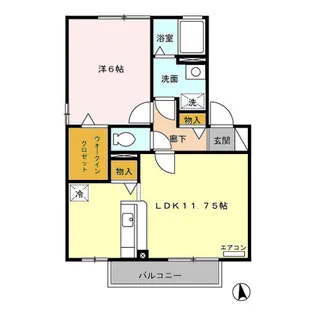 1LDKの間取り画像