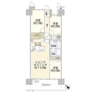 セントアイナ藤が丘【14階】の間取り