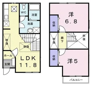 プレーザントハウスD【1階】の間取り