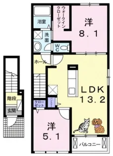 大阪府大阪市平野区長吉六反4【アパート】の間取り