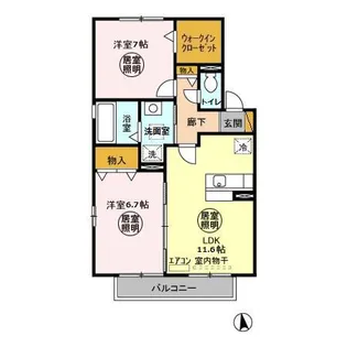 ドルチェB【1階】の間取り