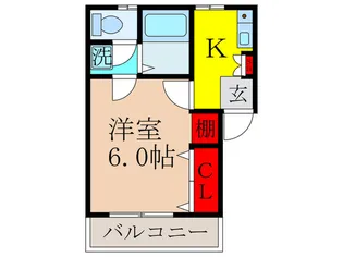 ウエダハイツI【1階】の間取り