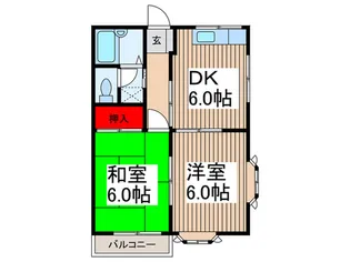 ハイツ天神B【2階】の間取り