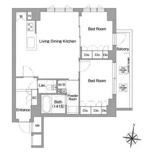 ミレーネ神戸住吉本町【3階】の間取り