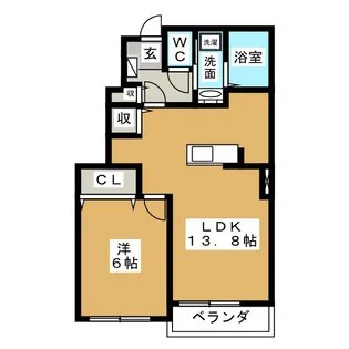 エバーロング【1階】の間取り