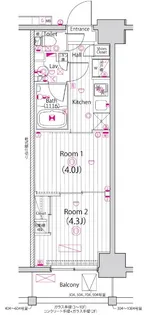ガーラ・クレスタ川崎【9階】の間取り