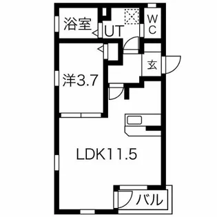 クラージュ本陣【2階】の間取り
