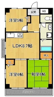 カクタスガーデン【5階】の間取り