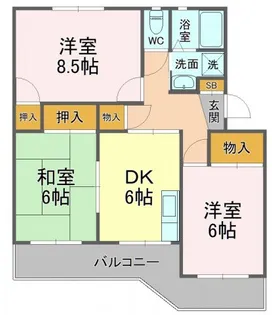 YKハイム北安東 B棟【1階】の間取り