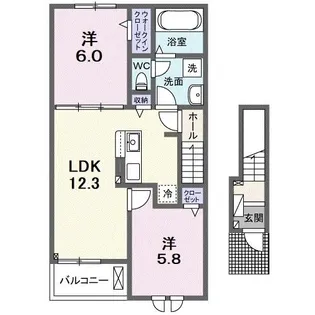 クレメント中今里【2階】の間取り