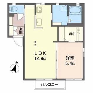 リバーサイド中島F【1階】の間取り