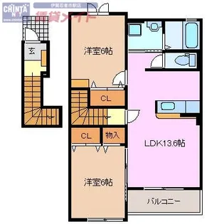 ベルドゥジュール【2階】の間取り